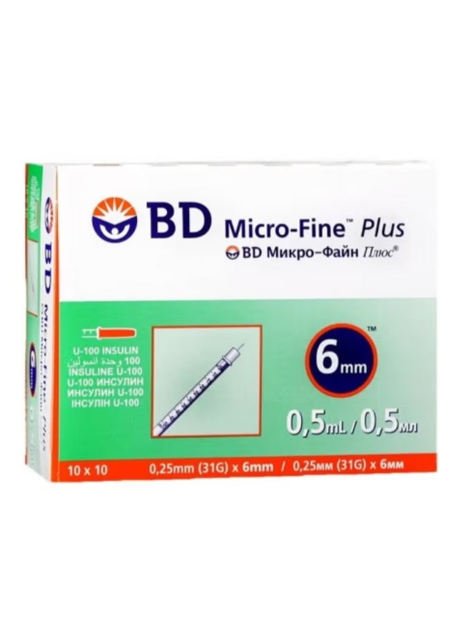 Micro-Fine Plus Insulin 0.5 ml Syringe 31Gx6mm 100pcs